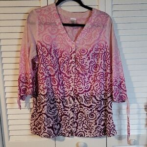 Just My Size Pink and Purple Swirl Blouse